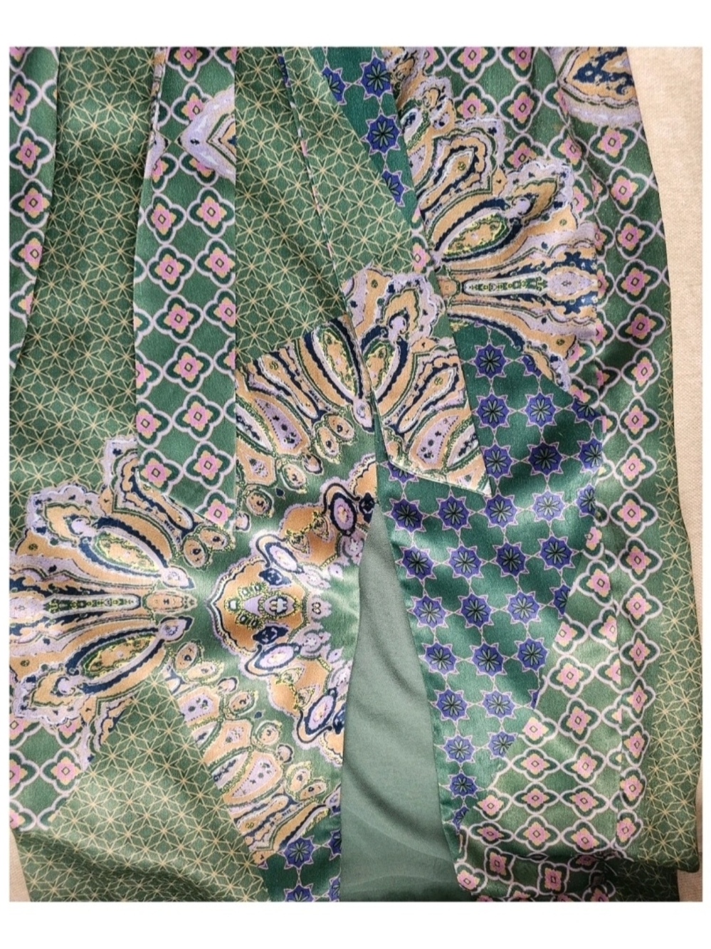 House of Harlow 1960 X Revolve Green Paisley Halter Midi Dress with Side Slit - Picture 6 of 9